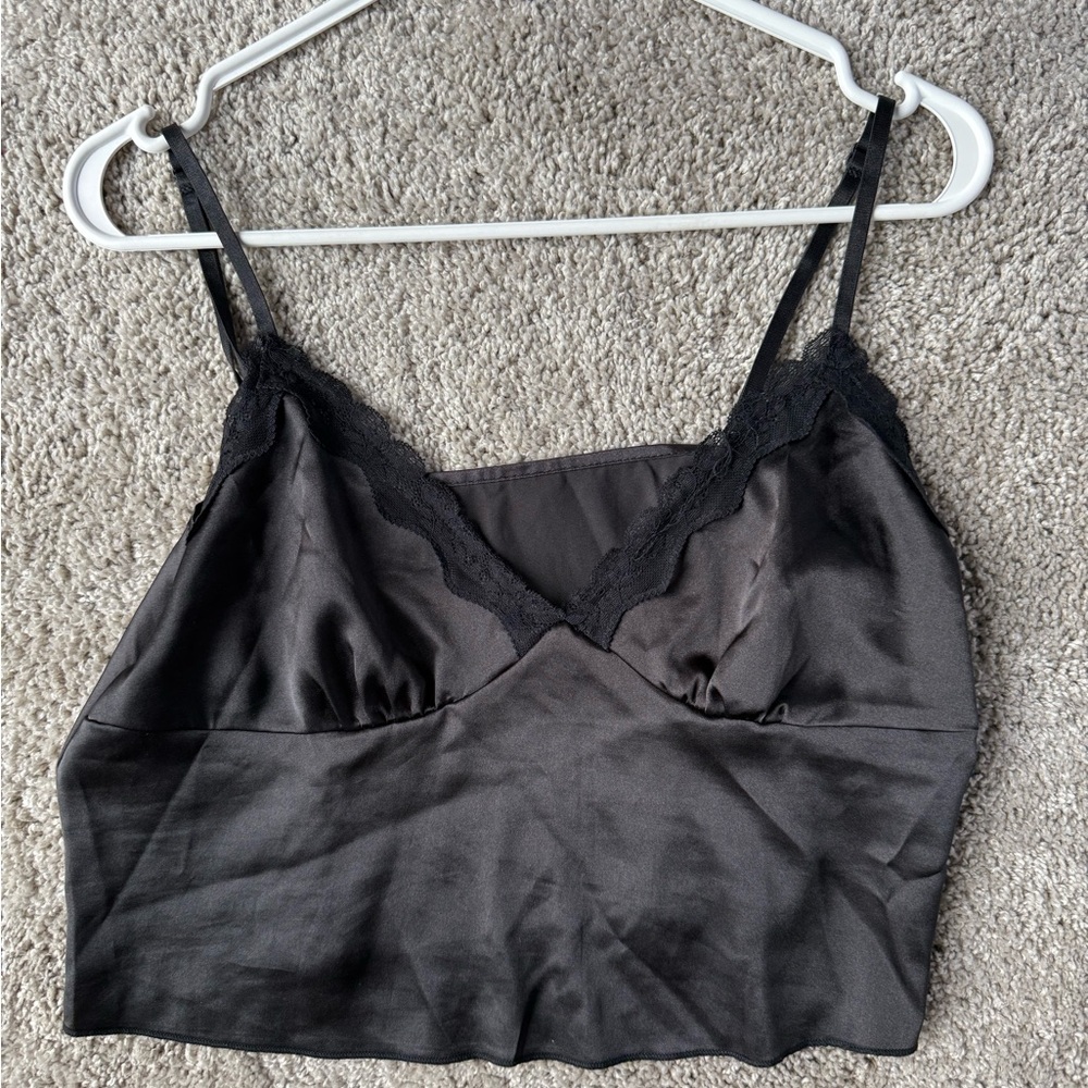 SHEIN Black Chemise Intimates Sleepwear